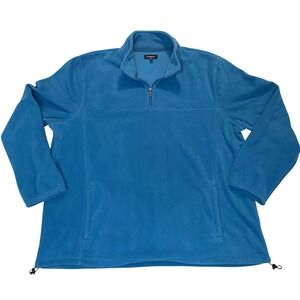 Croft & Barrow Fleece Pullover Men's 2XL Blue 1/4 Zip Jacket Soft Casual